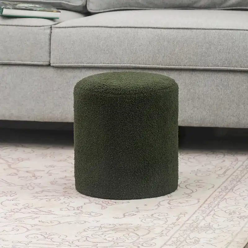 Adeco Footrest Ottoman 13 inches Fabric Stool for Living Room Bedroom