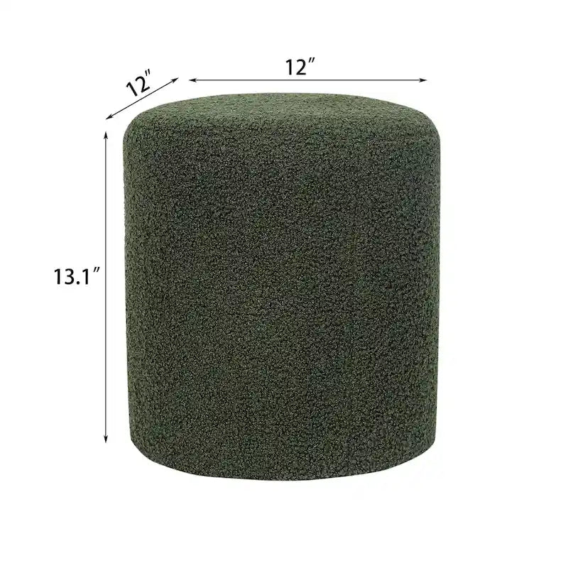 Adeco Footrest Ottoman 13 inches Fabric Stool for Living Room Bedroom