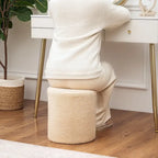 Adeco Footrest Ottoman 13 inches Fabric Stool for Living Room Bedroom