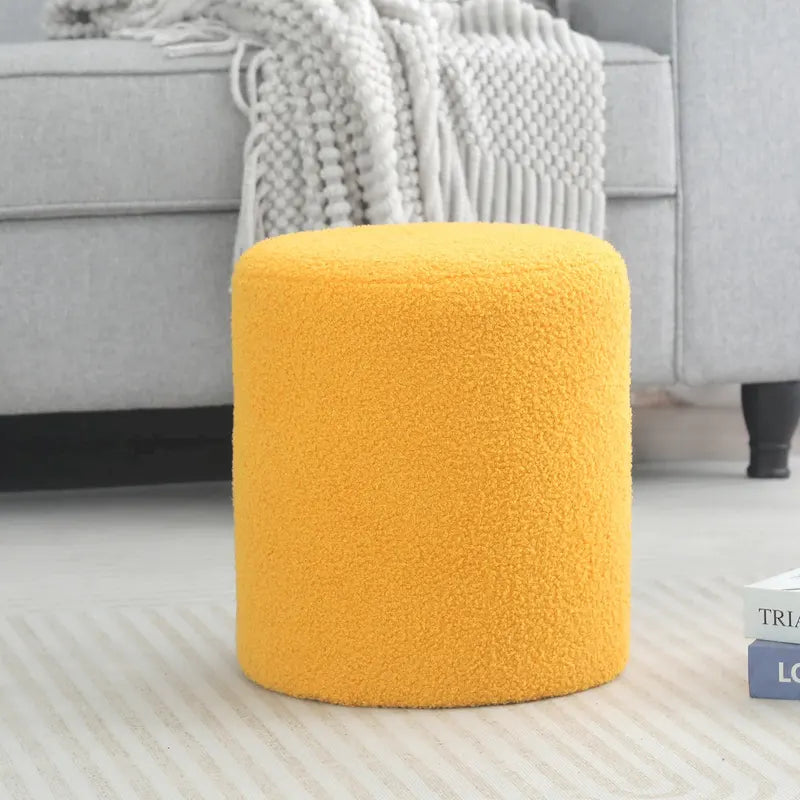 Adeco Footrest Ottoman 13 inches Fabric Stool for Living Room Bedroom