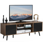 AVAWING Mid-Century Modern TV Stand for 60 TV with Storage and Open Shelf