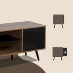 AVAWING Mid-Century Modern TV Stand for 60 TV with Storage and Open Shelf