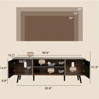 AVAWING Mid-Century Modern TV Stand for 60 TV with Storage and Open Shelf