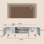AVAWING Mid-Century Modern TV Stand for 60 TV with Storage and Open Shelf