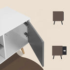 AVAWING Mid-Century Modern TV Stand for 60 TV with Storage and Open Shelf