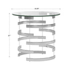 Nova Round Glass Top Vortex Iron Base Accent Table by iNSPIRE Q Bold