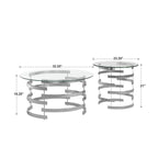 Nova Round Glass Top Vortex Iron Base Accent Table by iNSPIRE Q Bold