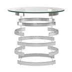 Nova Round Glass Top Vortex Iron Base Accent Table by iNSPIRE Q Bold