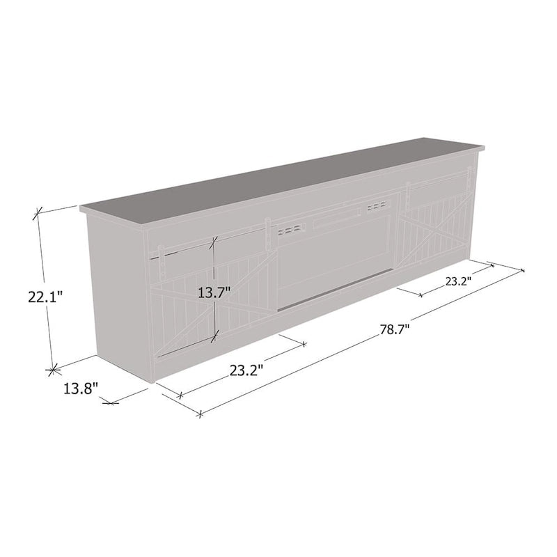 Granero BL-EF Electric Fireplace 79 TV Stand