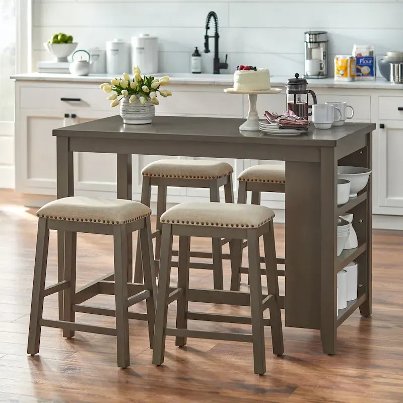 Lifestorey Tobias Storage Counter Height Storage Table