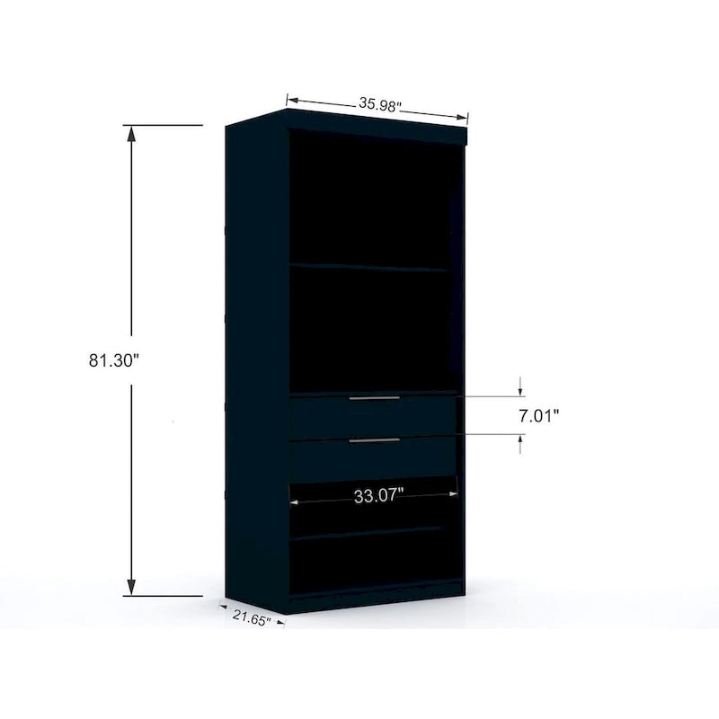 Mulberry 2.0 Modern 3 Sectional 6 Drawer Wardrobe Closet Set of 3