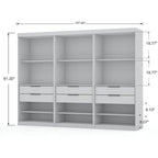 Mulberry 2.0 Modern 3 Sectional 6 Drawer Wardrobe Closet Set of 3