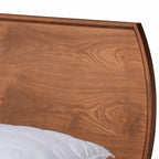 Aimi Mid-Century Walnut Brown Finished Wood Platform Bed