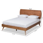 Aimi Mid-Century Walnut Brown Finished Wood Platform Bed