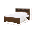 Wood Bed with Bookcase Headboard in Cappuccino