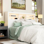 65W Timechee Wooden Bookcase Headboard With Light