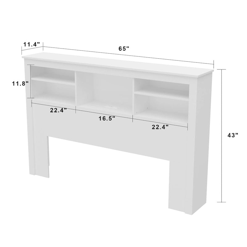 65W Timechee Wooden Bookcase Headboard With Light