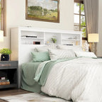 65W Timechee Wooden Bookcase Headboard With Light