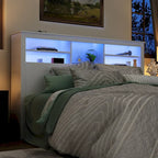 65W Timechee Wooden Bookcase Headboard With Light