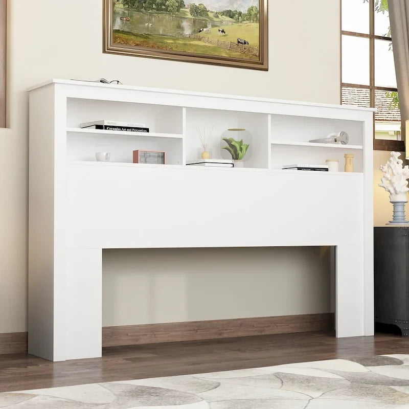 65W Timechee Wooden Bookcase Headboard With Light