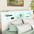 65W Timechee Wooden Bookcase Headboard With Light