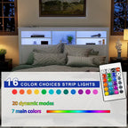 65W Timechee Wooden Bookcase Headboard With Light