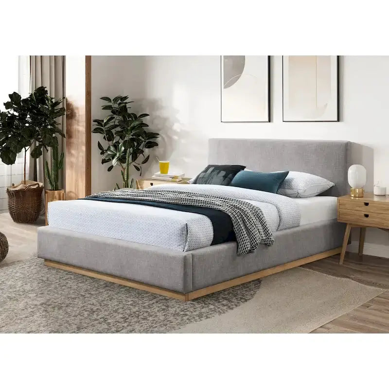 Porter Boucle Upholstered Wood Base Platform Bed