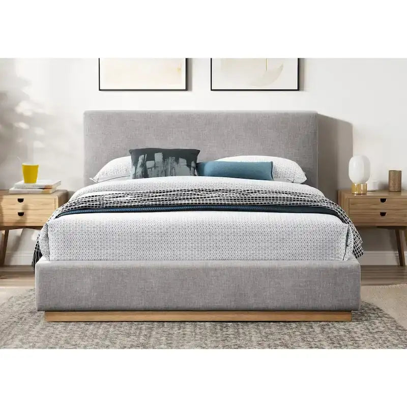 Porter Boucle Upholstered Wood Base Platform Bed