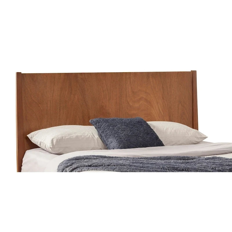Alpine Furniture Dakota Wood Platform Bed in Acorn (Brown)