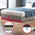 Mixoy Full/Queen/King Size Bed Frame, No Box Spring Needed Bed Frame with Headboard, Upholstered Platform Bed Frame for Bedroom