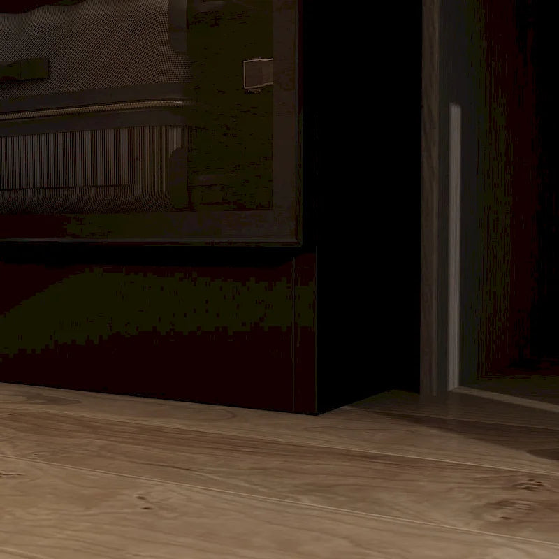 59.1W Glass Door Wardrobe: Illuminated Interiors Closet Arimore Large