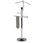 Suit Valet Rack Stand Organizer, Walnut Finish