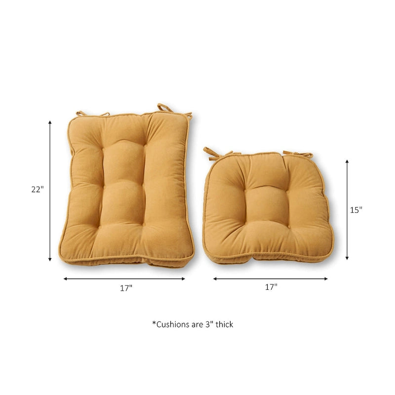 Cream Hyatt 2-Piece Reversible Rocking Chair Cushion Set