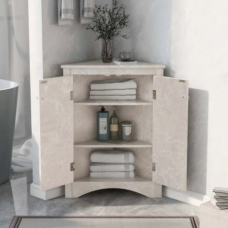 Triangle Bathroom Storage Cabinet with Adjustable Shelves