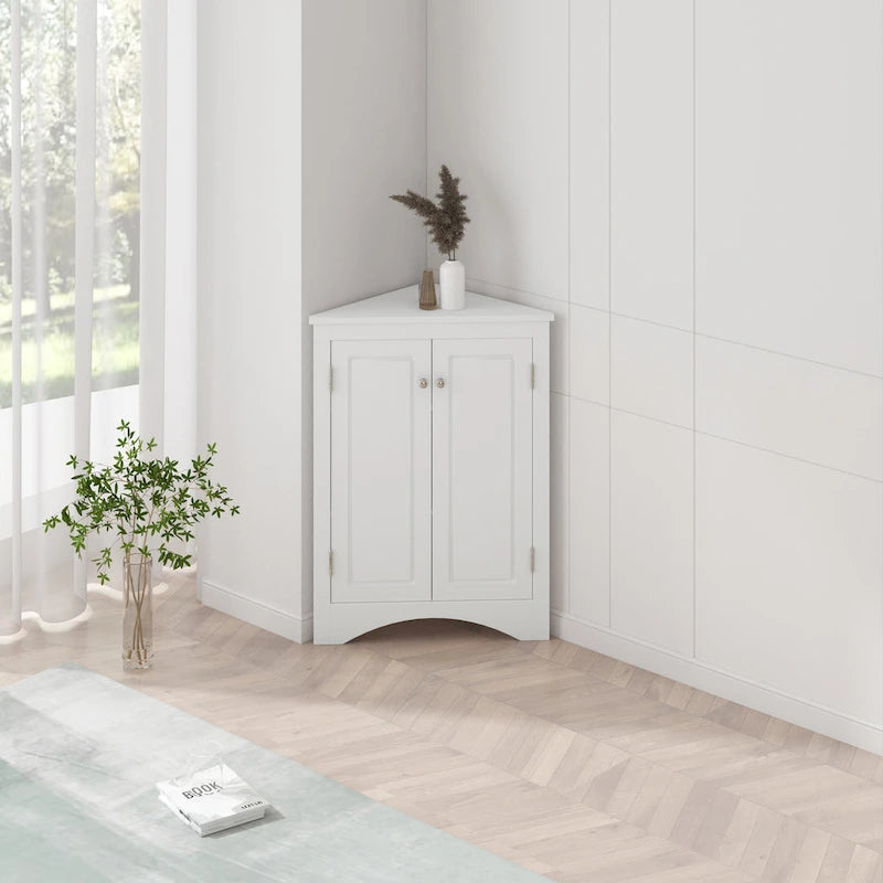 Triangle Bathroom Storage Cabinet with Adjustable Shelves