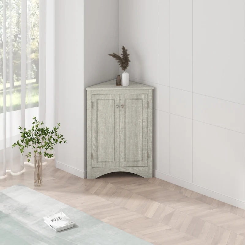 Triangle Bathroom Storage Cabinet with Adjustable Shelves