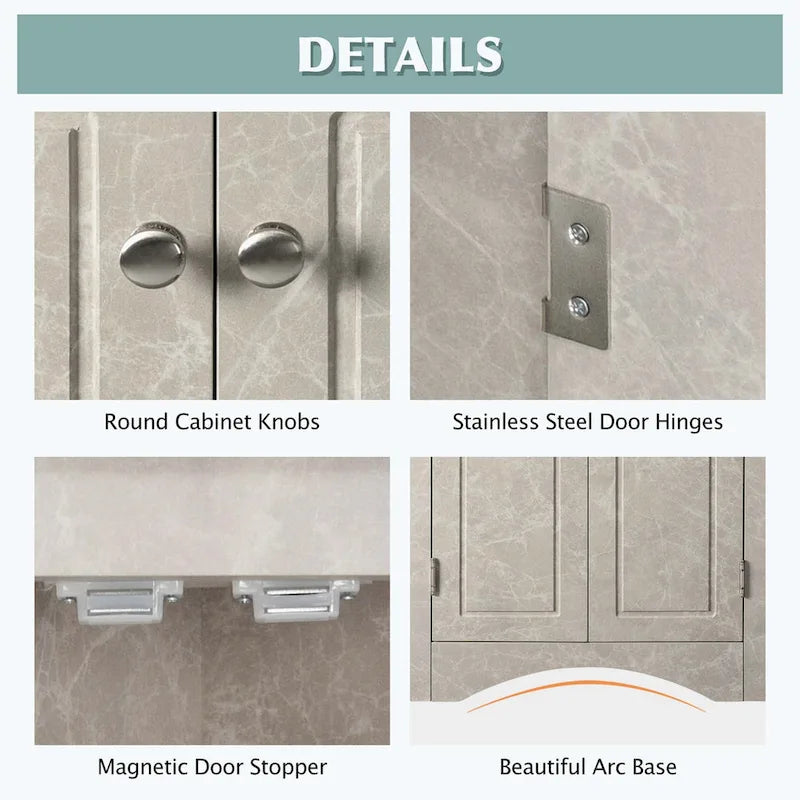 Triangle Bathroom Storage Cabinet with Adjustable Shelves