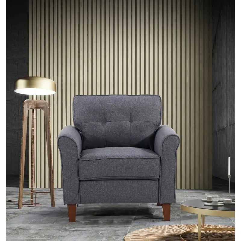 Kouchouk 32.9 Wide Tufted Linen Armchair