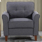Kouchouk 32.9 Wide Tufted Linen Armchair