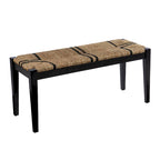 SEI Furniture Gainford Transitional Black Woven Fiber Bench