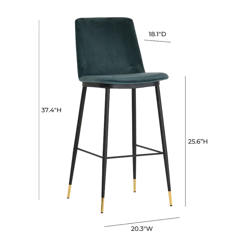 Evora Velvet Counter Stool (Set of 2)