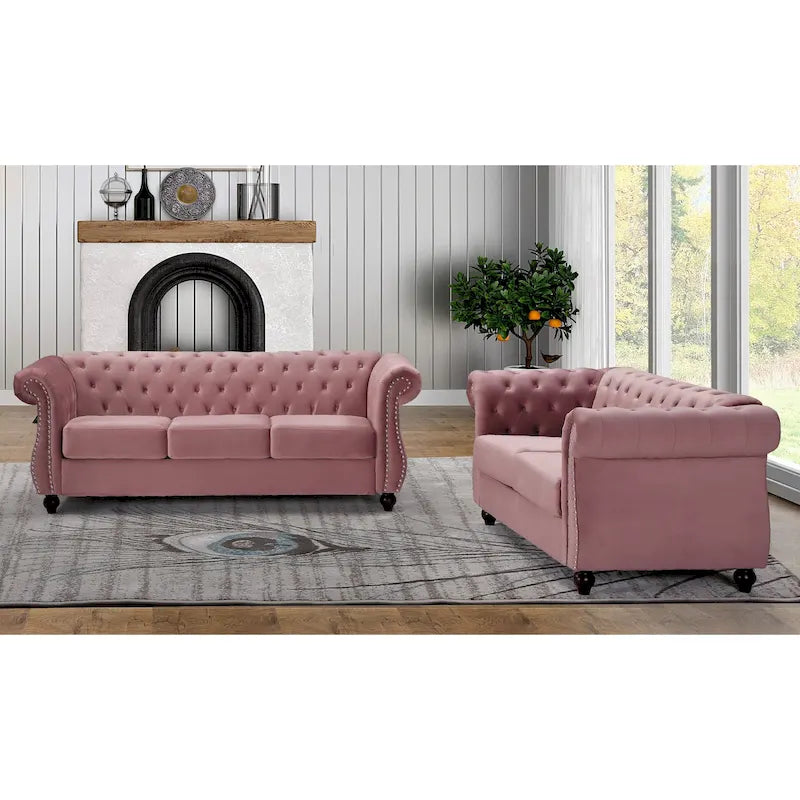 Antoinette Chesterfield 2-Piece Set- Sofa & Loveseat