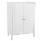 White Double Doors Adjustable Freestanding Bathroom Cabinet - 23.62 x 11.81 x 31.50