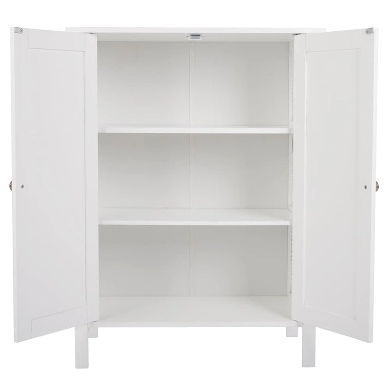 White Double Doors Adjustable Freestanding Bathroom Cabinet - 23.62 x 11.81 x 31.50