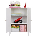 White Double Doors Adjustable Freestanding Bathroom Cabinet - 23.62 x 11.81 x 31.50