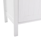 White Double Doors Adjustable Freestanding Bathroom Cabinet - 23.62 x 11.81 x 31.50