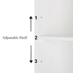 White Double Doors Adjustable Freestanding Bathroom Cabinet - 23.62 x 11.81 x 31.50
