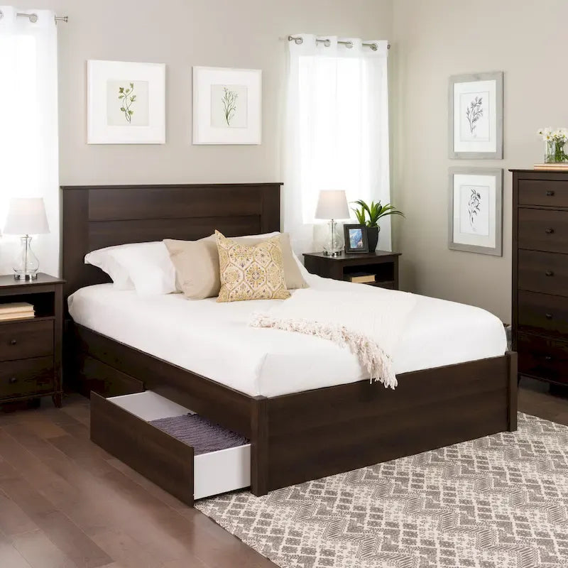 Prepac Queen Select 4-post Platform Bed with Optional Drawers