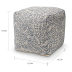 Porch & Den Satsuma Handwoven Paisley Pattern Pouf Ottoman