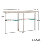 Azel Marble-top Chrome Framed Coffee Table or Table Set by iNSPIRE Q Modern